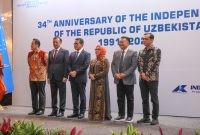 Sekda Jateng, Sumarno saat menghadiri undangan Kedutaan Besar Uzbekistan, dalam 34 Th Anniversary of The Independence of The Republic of Uzbekistan 1991-2025, di Four Square Hotel, Jakarta Selatan, Rabu malam, 1 Oktober 2025.
